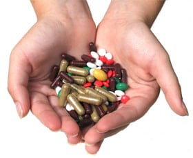 handful of nutritional supplements
